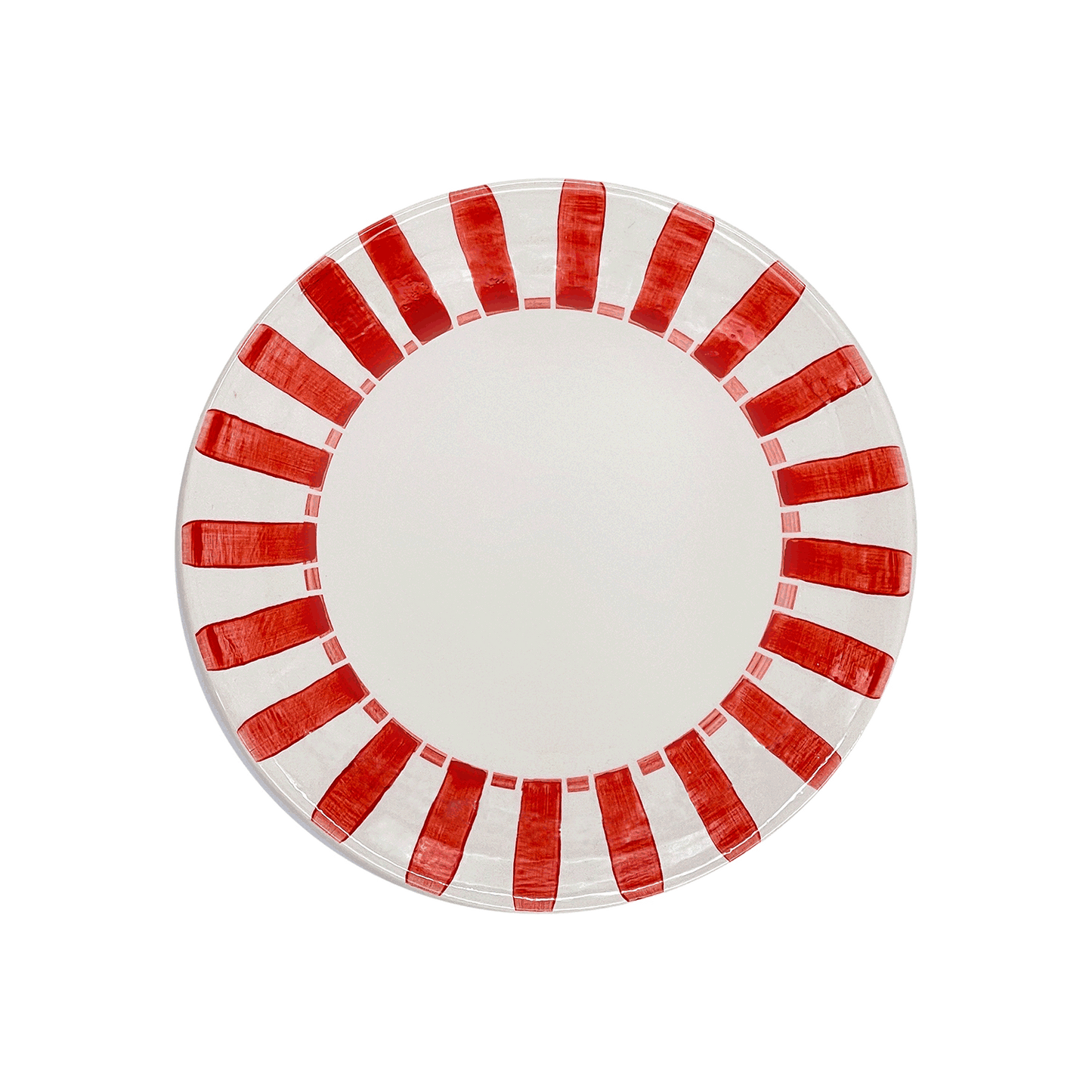 Piatto laterale a strisce rosse