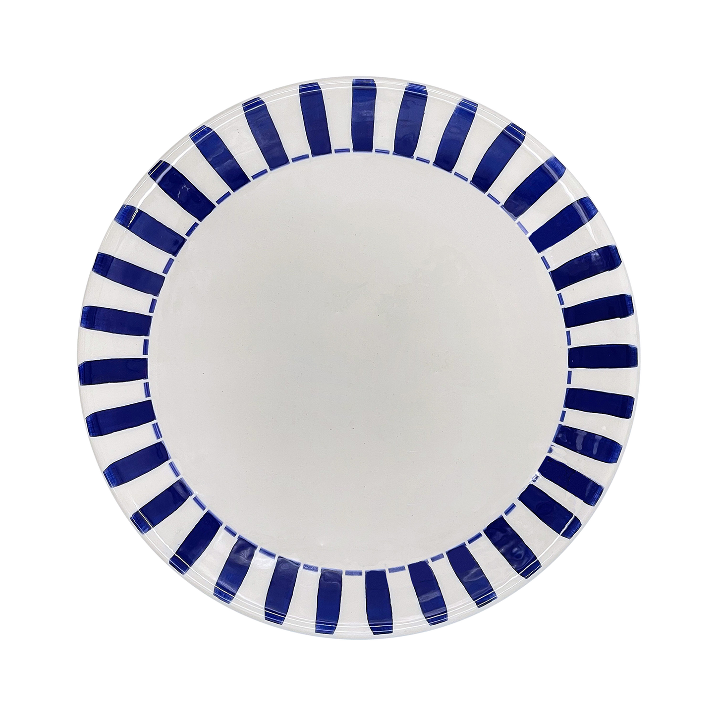 Piatto da portata a righe blu navy