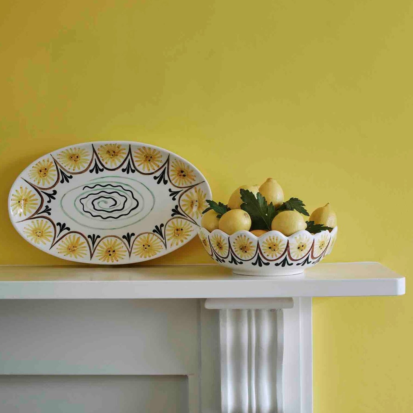 Collagerie X Villa Bologna Pottery Grande piatto ovale smerlato
