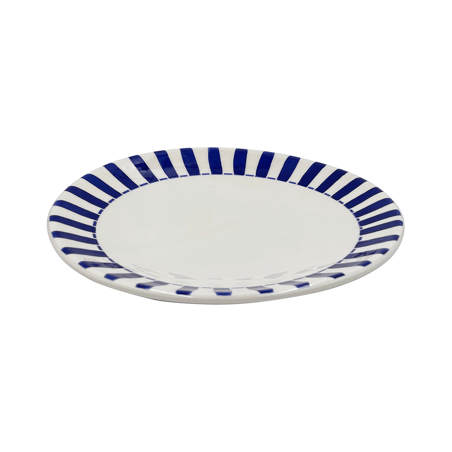 Piatto da portata a righe blu navy