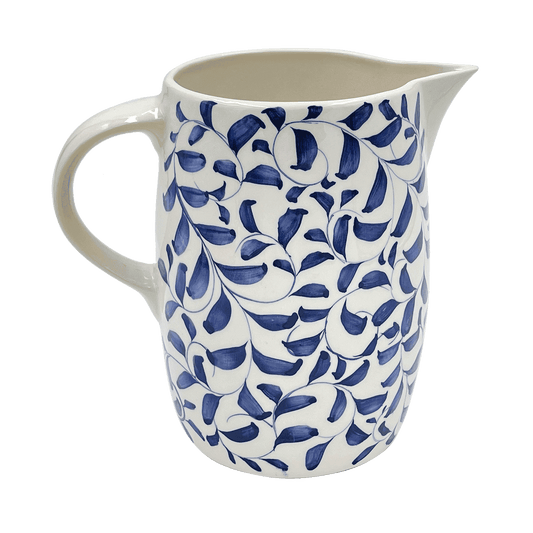 Brocca per acqua con motivo a pergamena blu navy