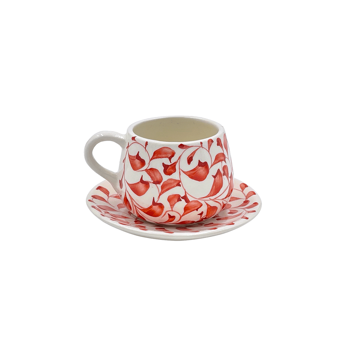 Tazza da caffè e piattino Red Scroll