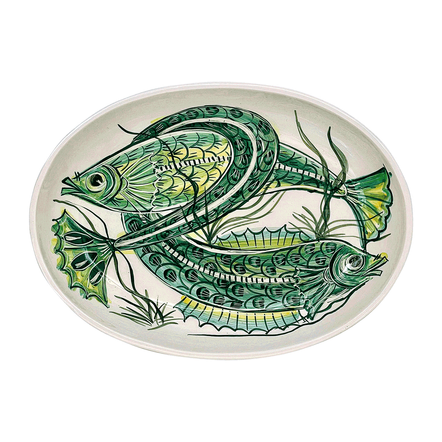 Piccolo piatto ovale di pesce Aldo verde
