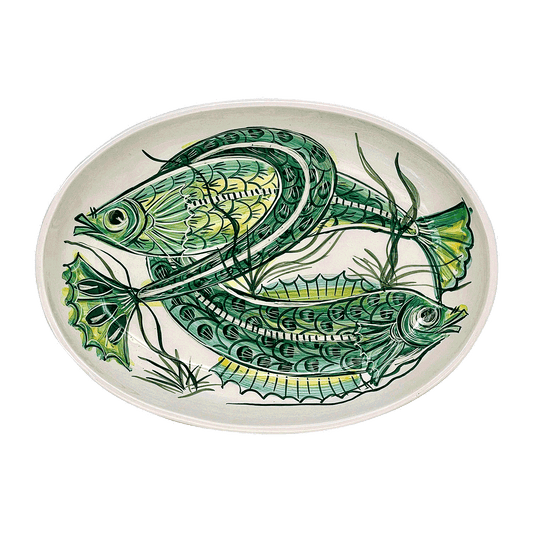 Piccolo piatto ovale di pesce Aldo verde