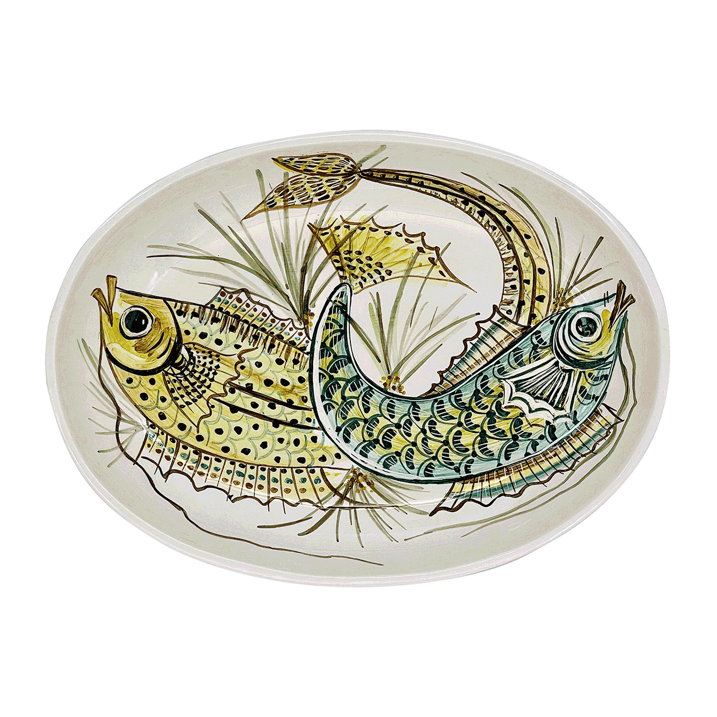 Piccolo piatto ovale con pesce giallo Aldo