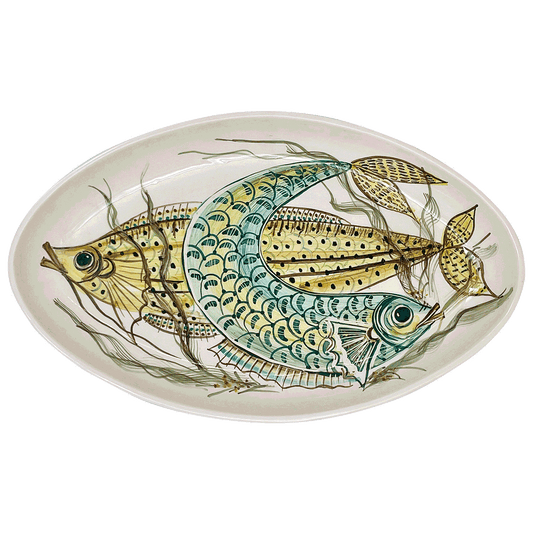 Grande piatto ovale con pesce giallo Aldo