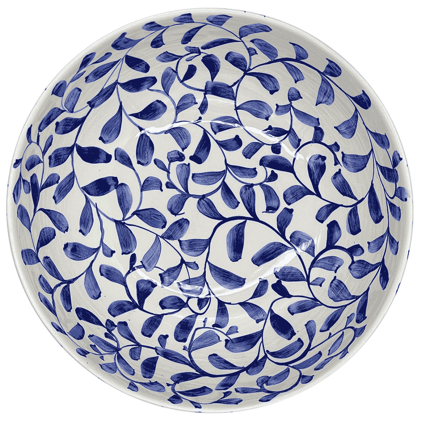 Insalatiera con motivo a pergamena blu navy