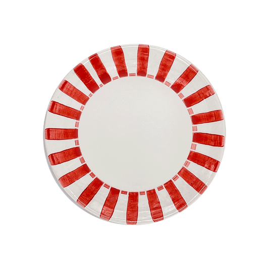 Piatto laterale a strisce rosse