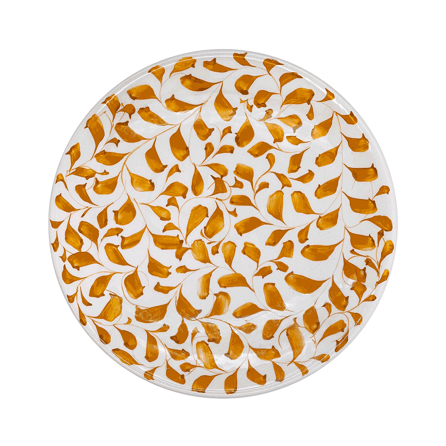 Piatto piano con pergamena gialla