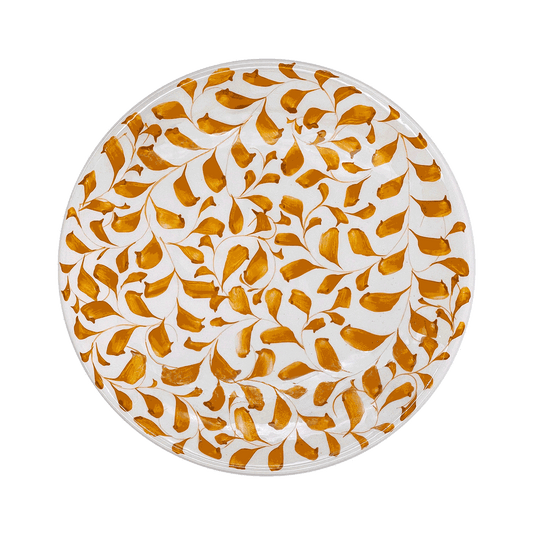 Piatto piano con pergamena gialla