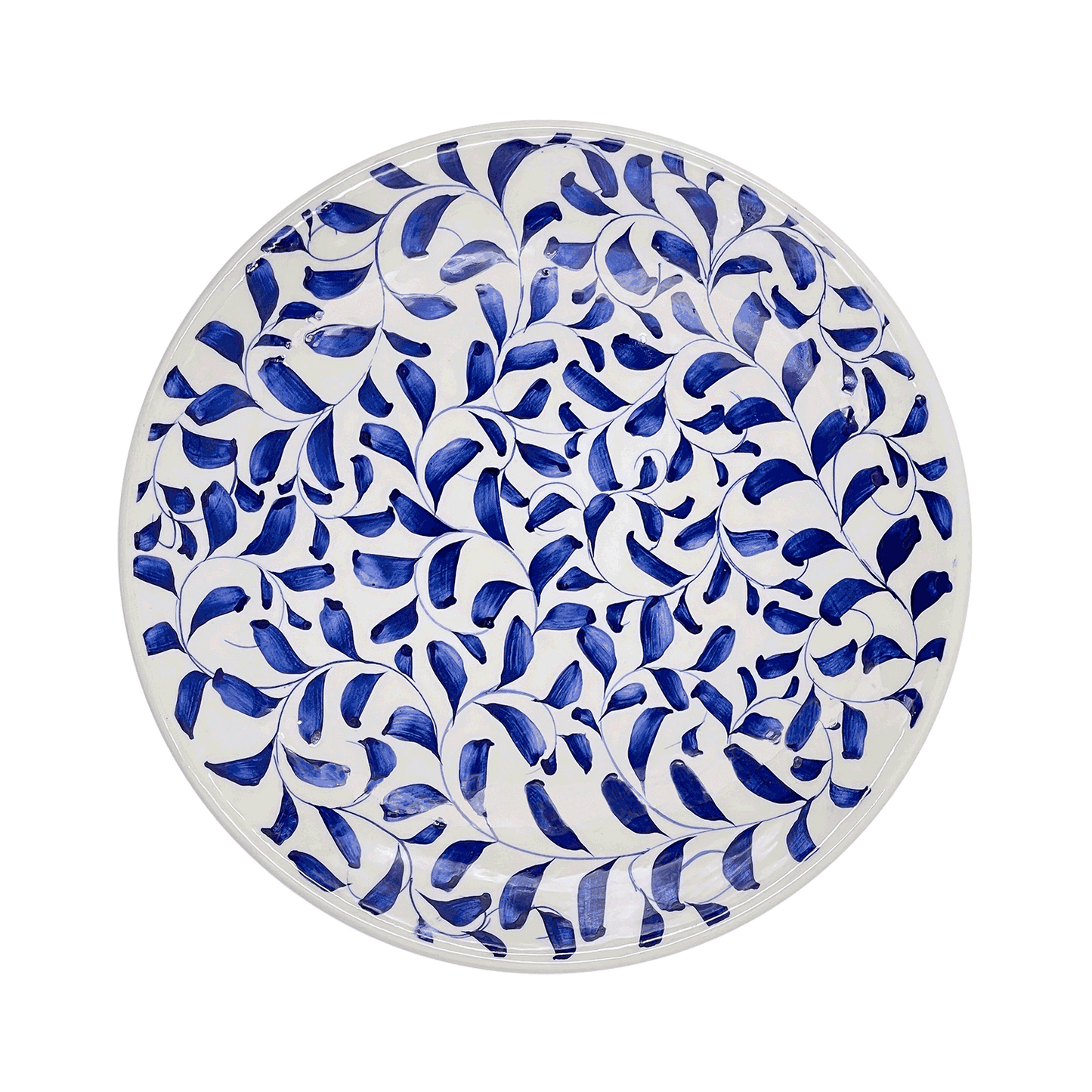 Piatto da portata con motivo a pergamena blu navy