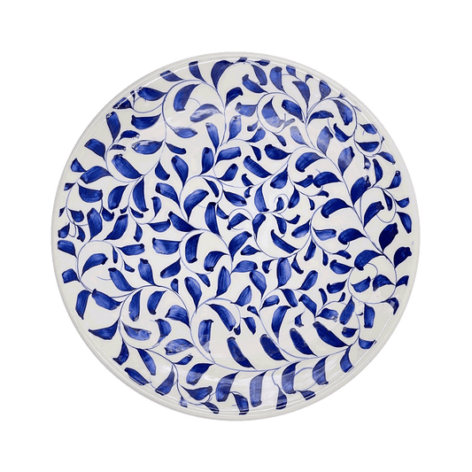 Piatto da portata con motivo a pergamena blu navy