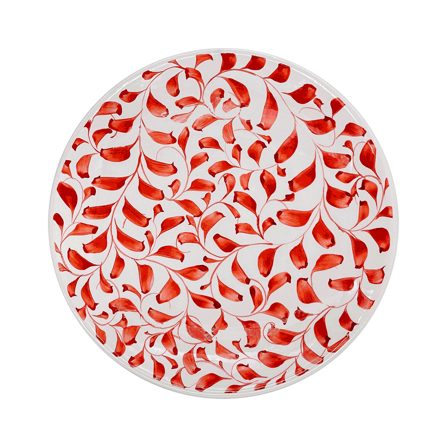 Piatto da portata con pergamena rossa