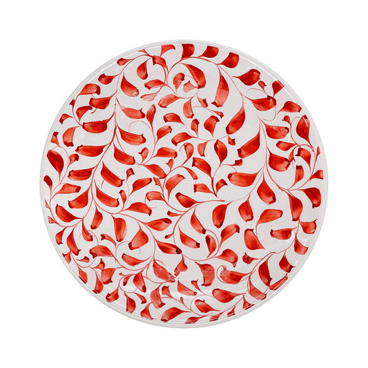 Piatto da portata con pergamena rossa