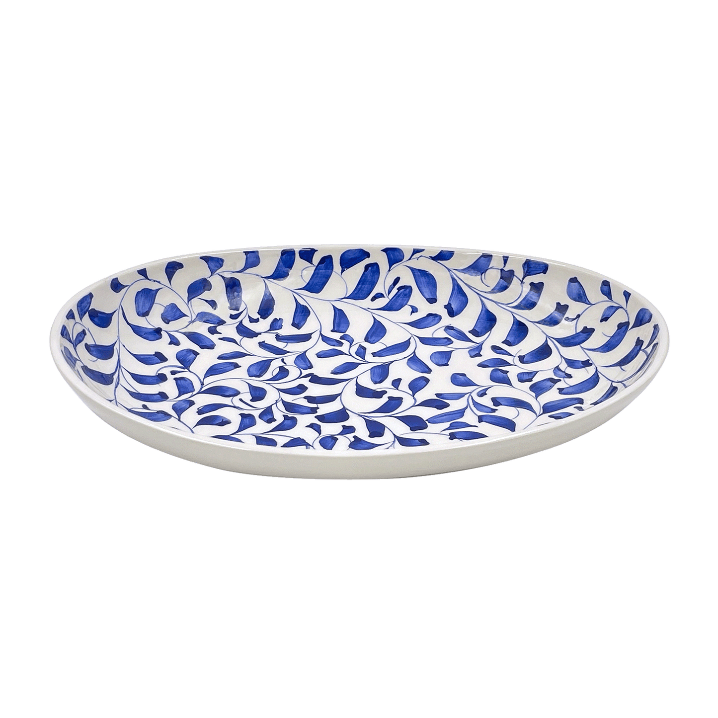 Piccolo vassoio ovale con pergamena blu navy