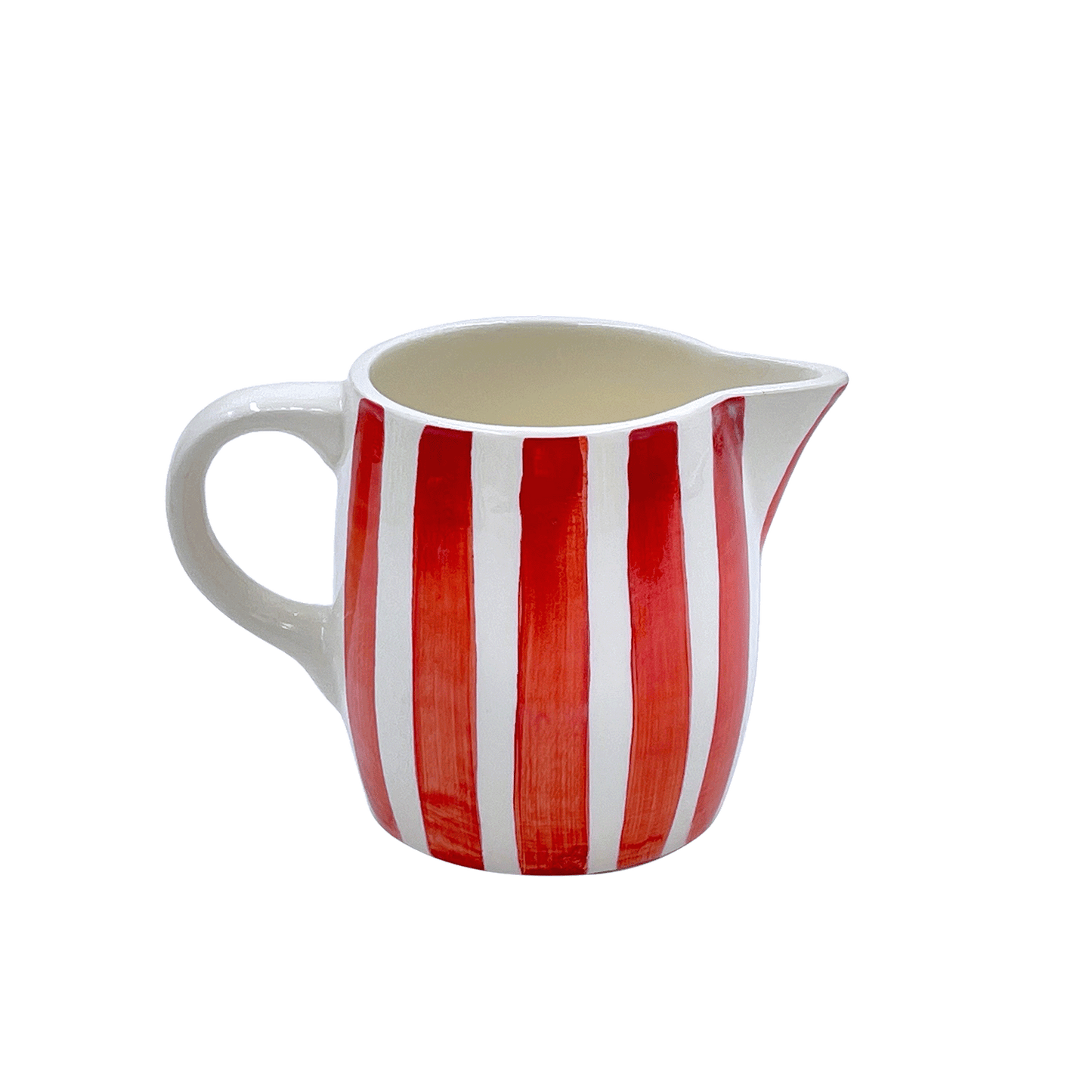 Brocca per il latte a strisce rosse