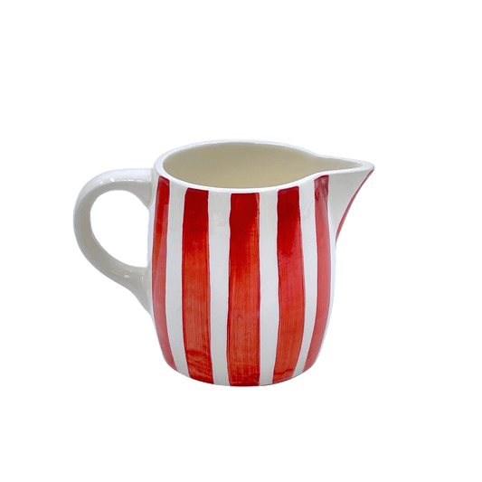 Brocca per il latte a strisce rosse