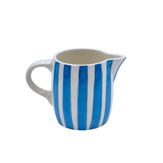 Brocca per il latte a righe azzurre