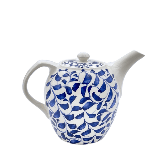 Teiera a forma di pergamena blu navy