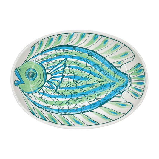 Piatto ovale piccolo di pesce Romina verde
