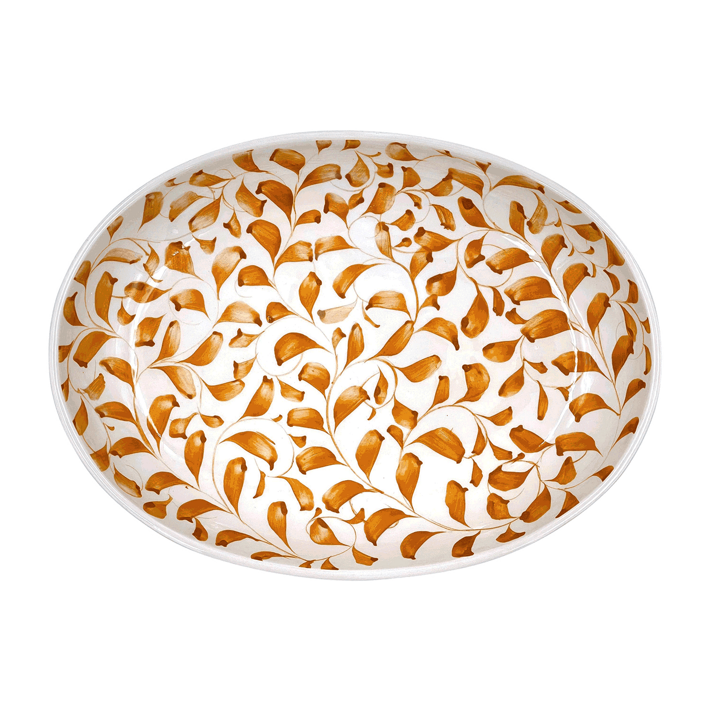 Piccolo piatto ovale con pergamena gialla