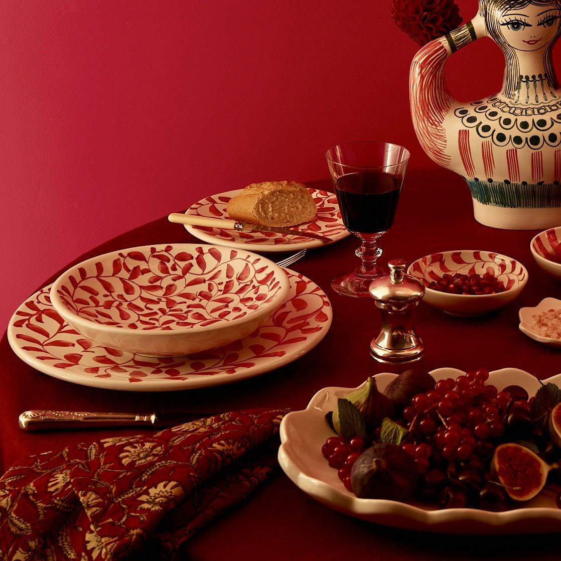 Ciotola per pasta Red Scroll