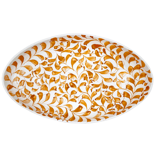 Grande piatto ovale con pergamena gialla